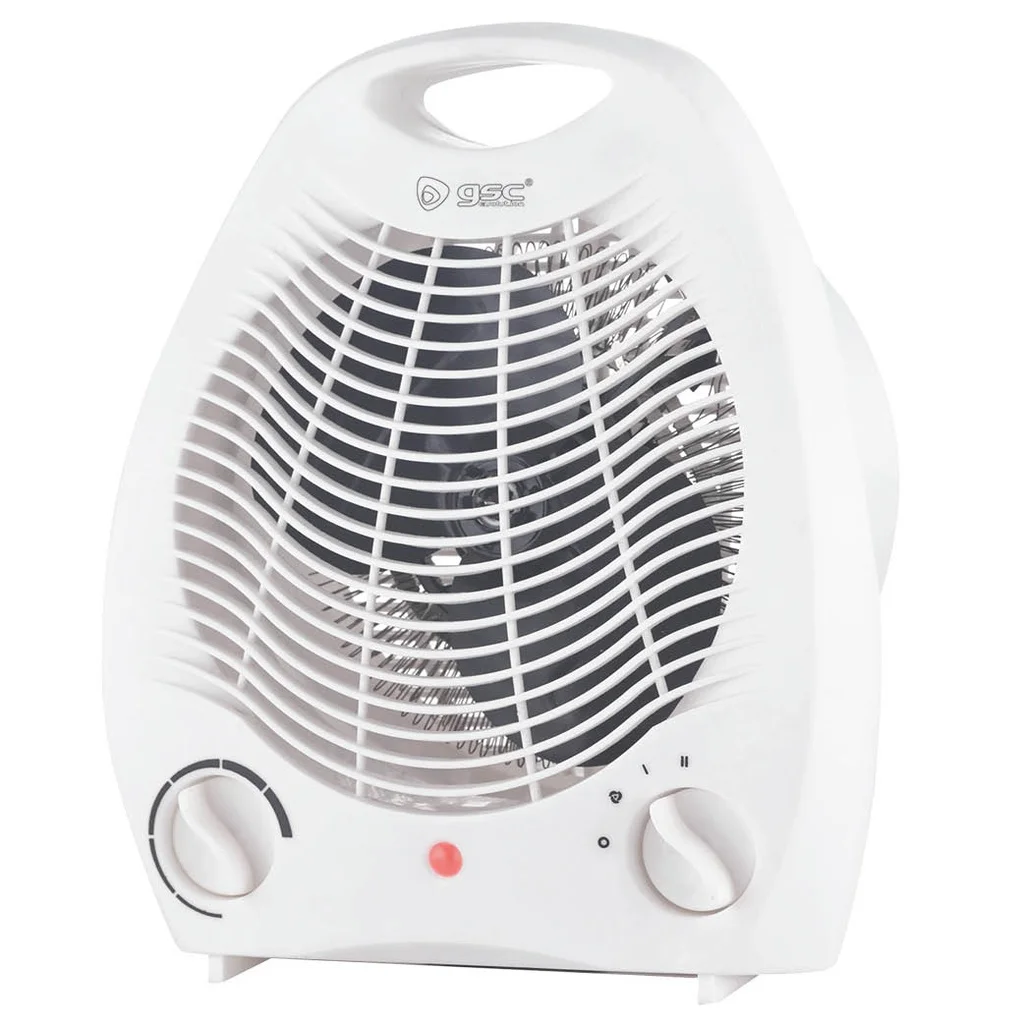Calefactor eléctrico vertical Tupa Máx. 2000W Blanco. Termostato. Funcion ventilación. 2 niveles de temperatura