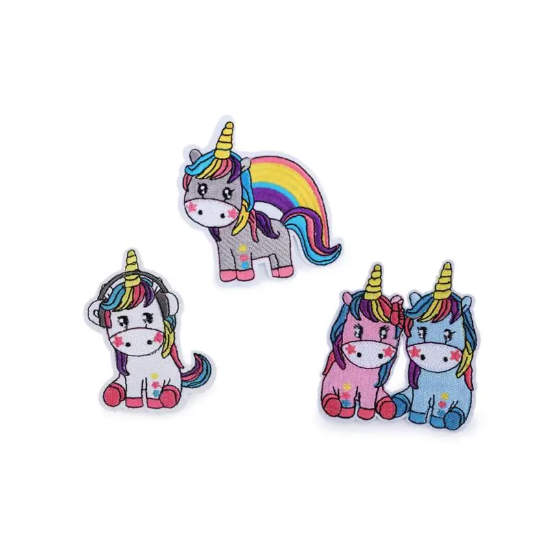 MIX DE APLICACIÓNES UNICORNIO TERMOADHESIVAS BORDADAS Raíz APLICACIONES - Parches Decorativos para Personalizar Ropa