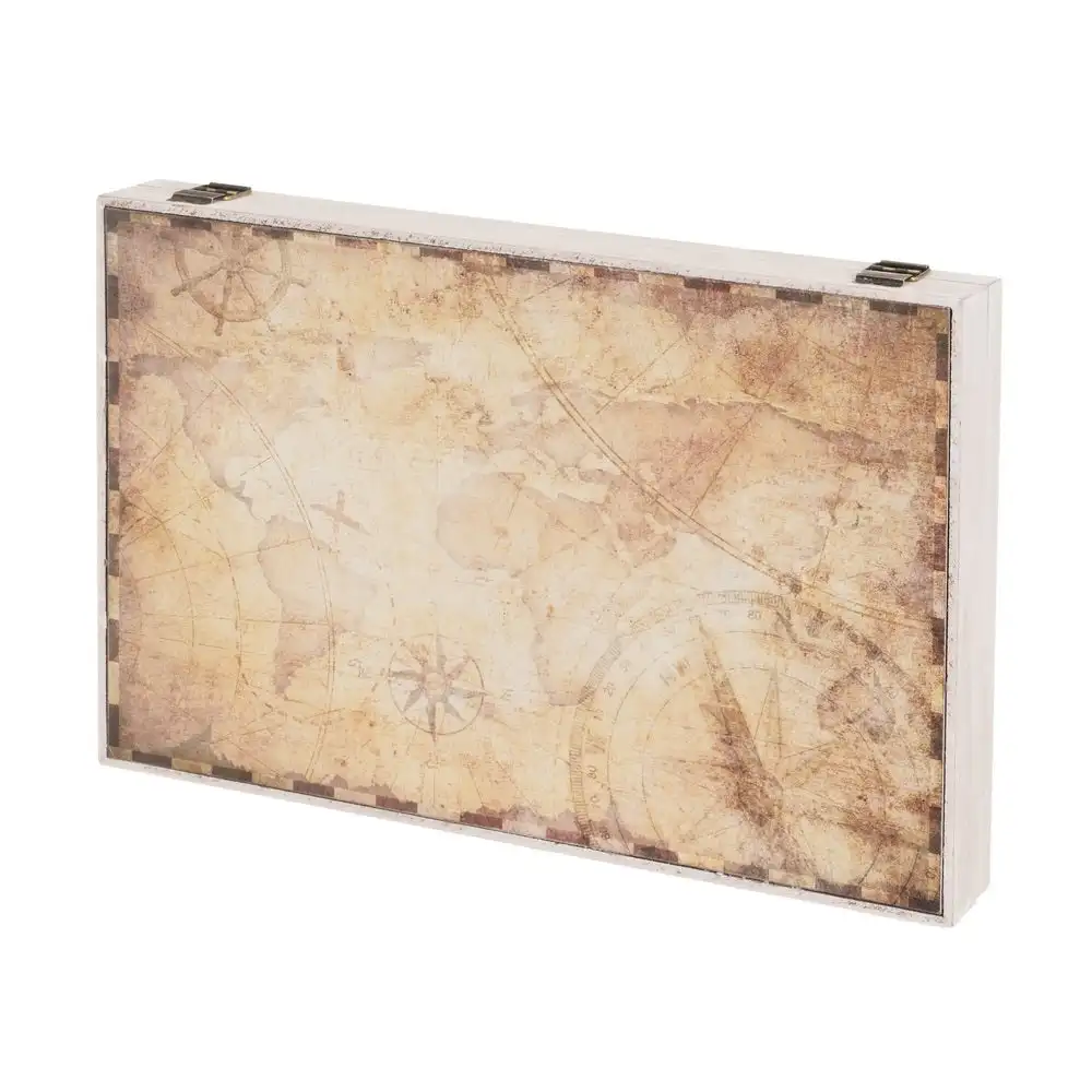 Lola Home Tapa contador luz cuadro eléctrico de mapa antiguo de madera MDF marrón 46x61cm