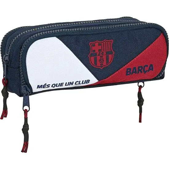 SAFTA - F.C.BARCELONA Portatodo Triple con Compartimentos Independientes y Cremalleras - Asa Lateral y Adaptabilidad a Carro Portamochilas - Estuche Diseño único con Licencia Oficial - Cartera porta