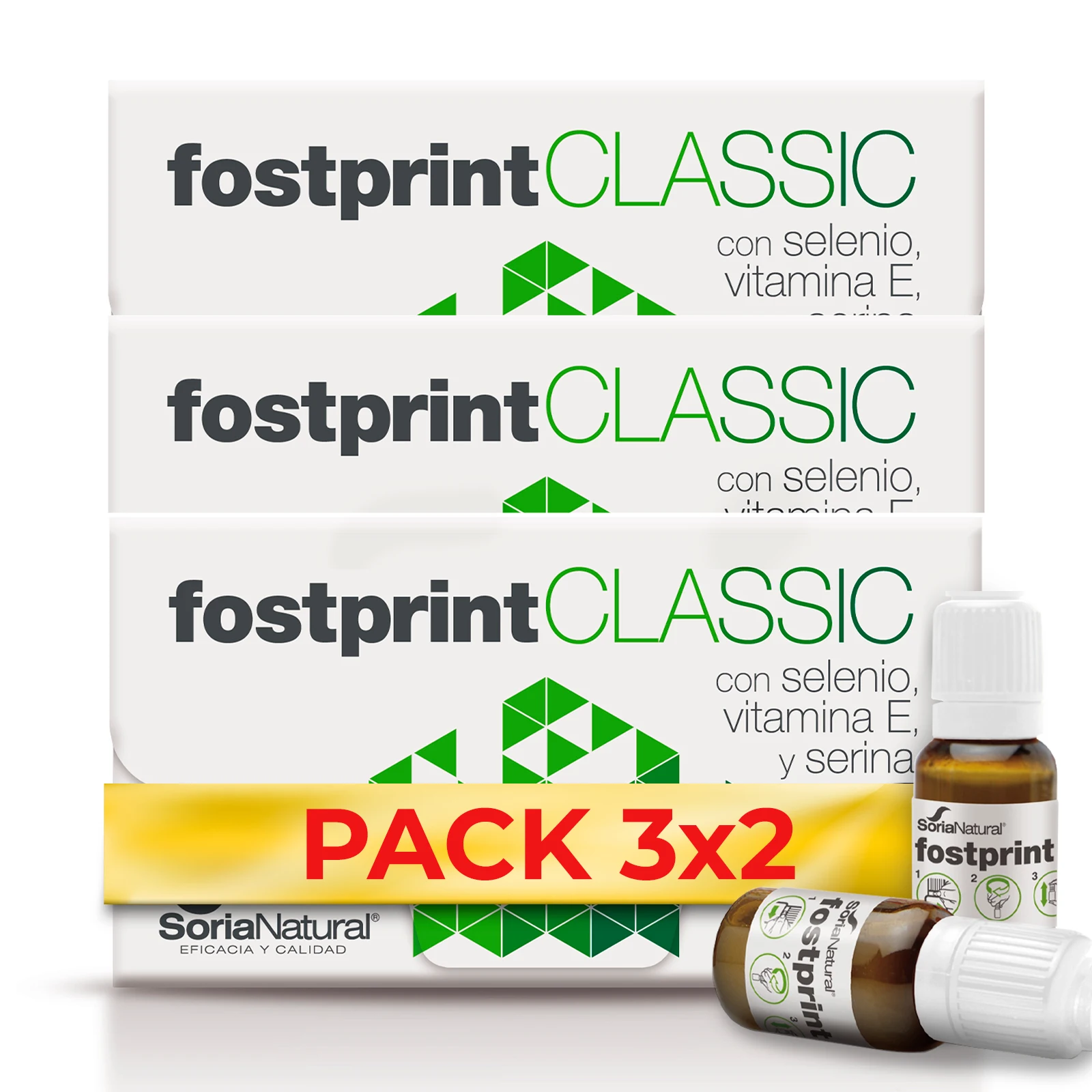 Fost Print Classic Soria Natural  - Vitaminas y Jalea Real - Vitaminas para el Cansancio  PACK AHORRO 60 Viales de 15 ml
