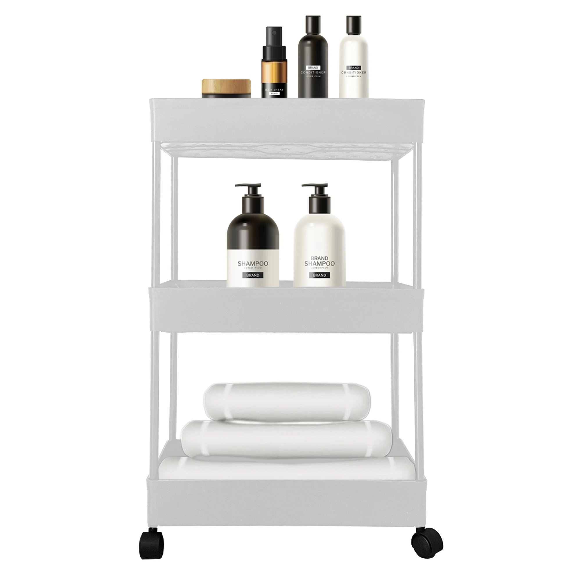 Carrito de Almacenamiento Slim Nyana Home 3 Alturas 62x39x12 cm - Organizador Cocina Baño Almacenamiento Hogar