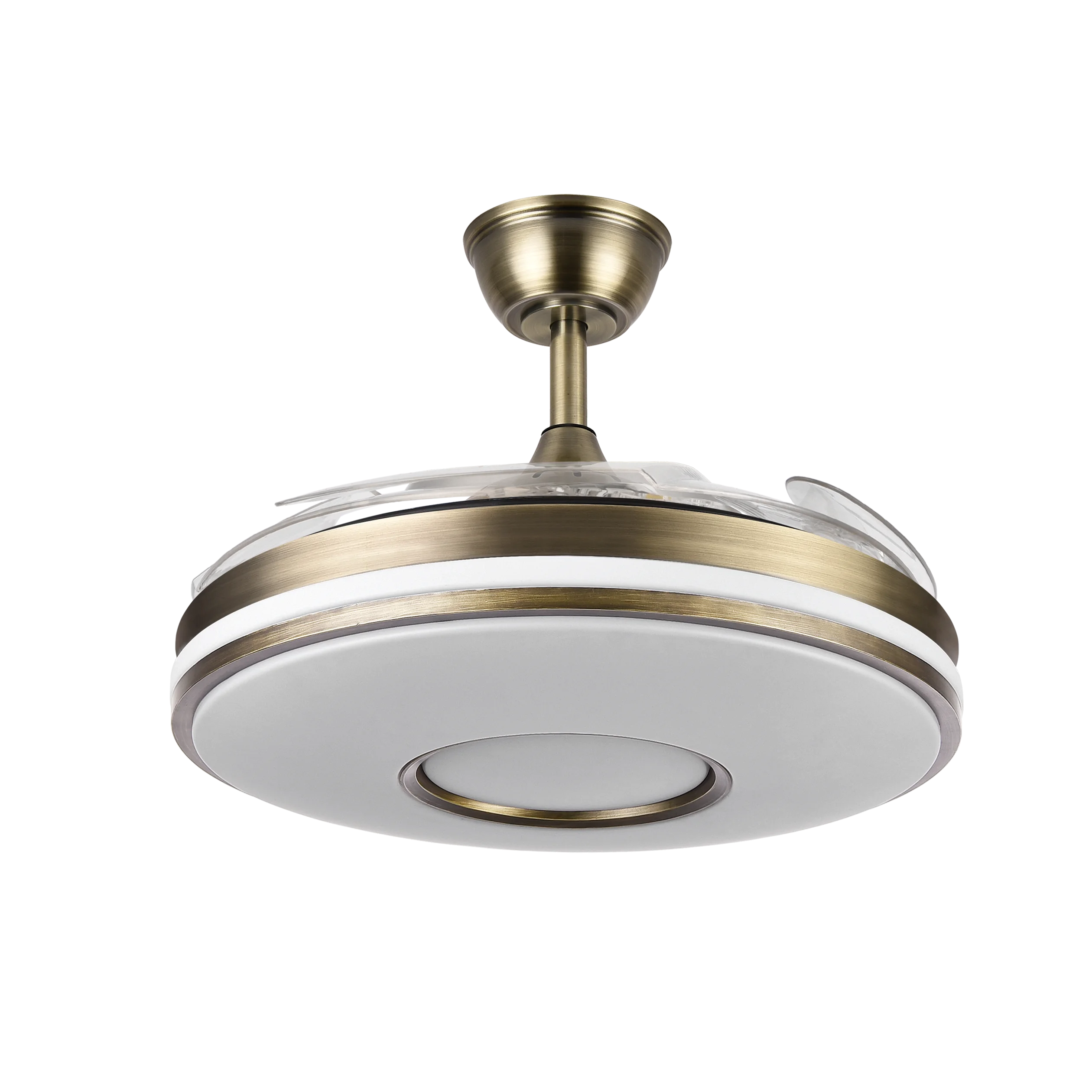 Dani fabrilamp leather fan 107cm with low-consumption dc motor powered by remote control - retractable blade fan with cct led light opens