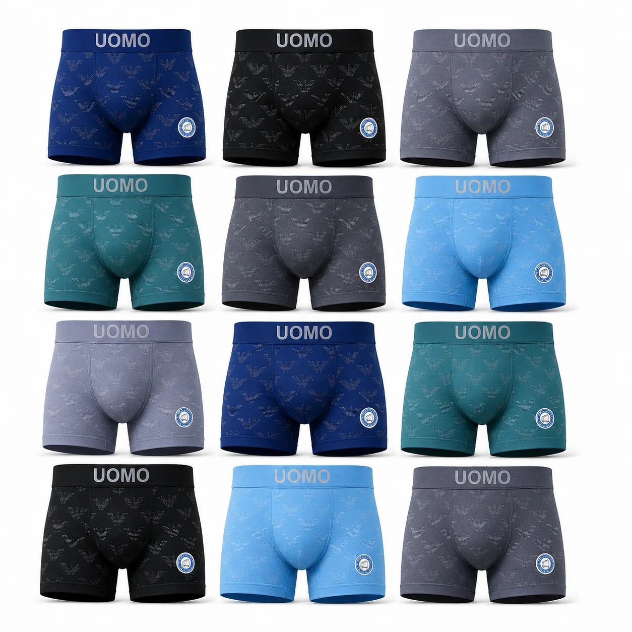 Pack 12 Bóxer Hombre Sin Costuras Licra Elástica Transpirable Ropa Interior Seamless Suave Cómoda Tallas M-XXXL