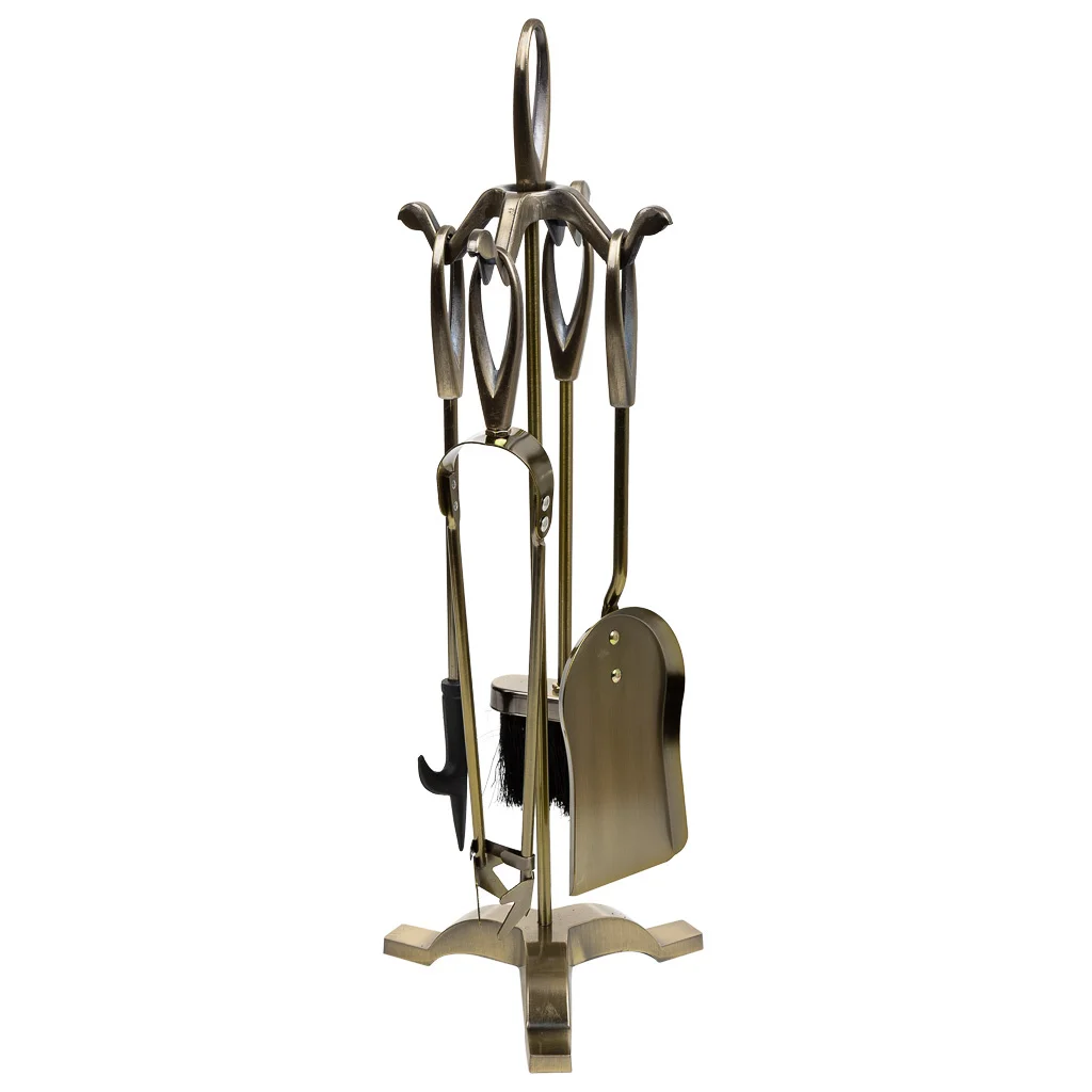 WANDERLUST DECO Set de Herramientas para Chimenea de Metal Negro 5 Piezas - Funcionalidad y Estética