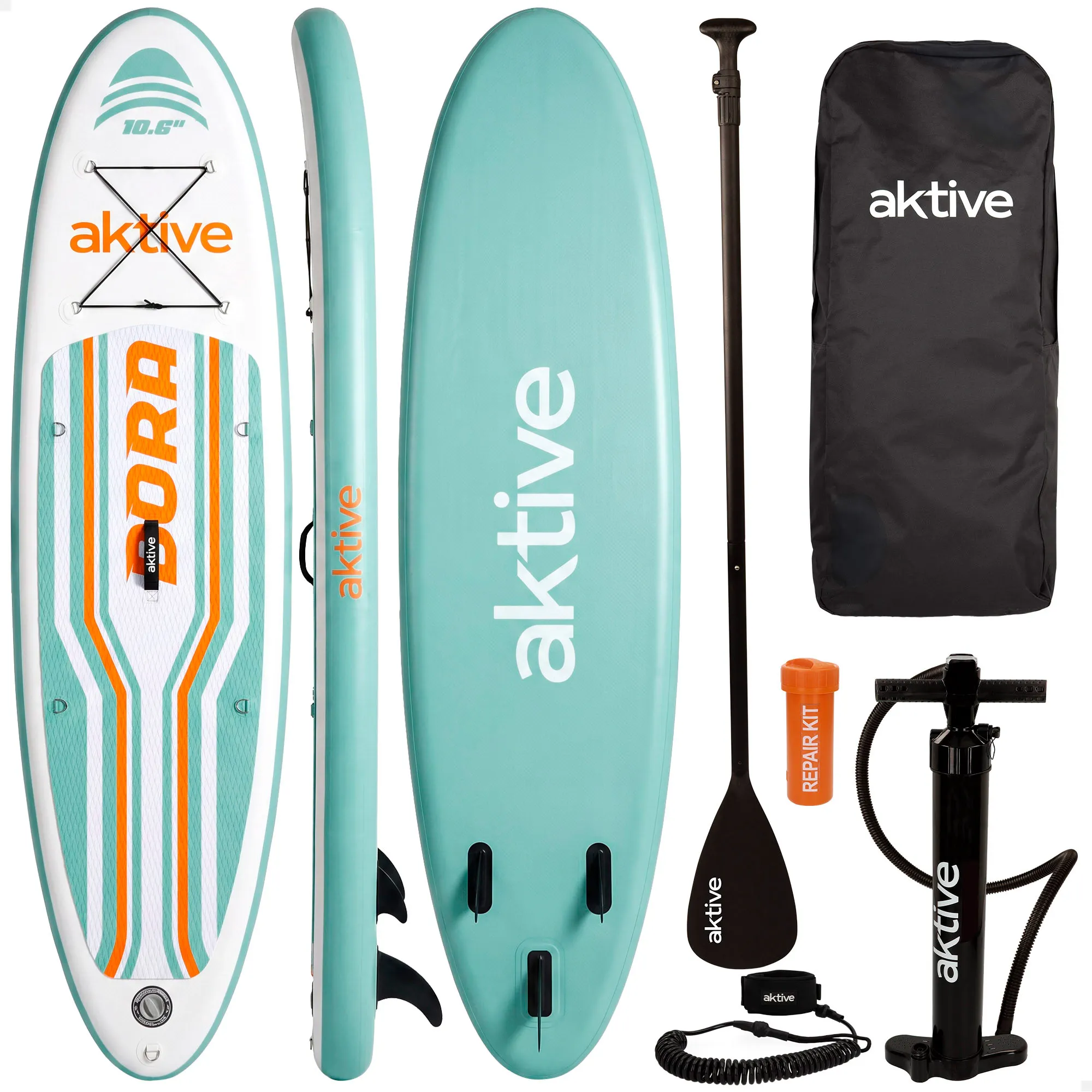 Aktive - Tabla paddle surf hinchable antideslizante, azul, ligera y estable incluye hinchador, remo, aleta y kit de… — oferta en AliExpress