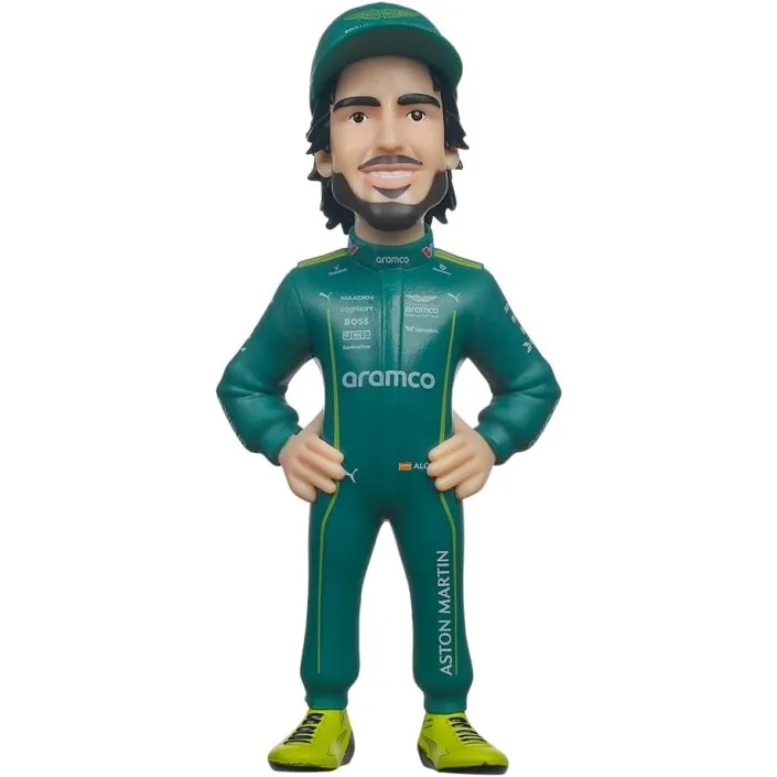 Minix formula 1 aston martin fernando alonso figure model 107 - original - collectible miniature figures for display - gift idea - official merchandise - toys for children and adults - fans