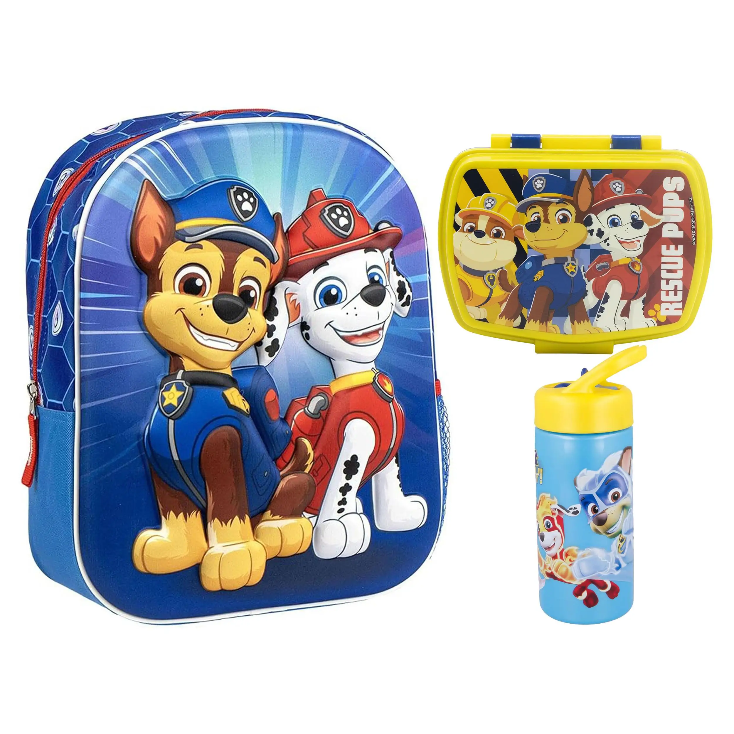 Set Mochila Infantil, Sandwichera infantil y Botella escolar - Pack Diseño Colorido | Mochila Escolar 31x25x11cm Niño Niña de 3 a 9 Años | Material Escolar