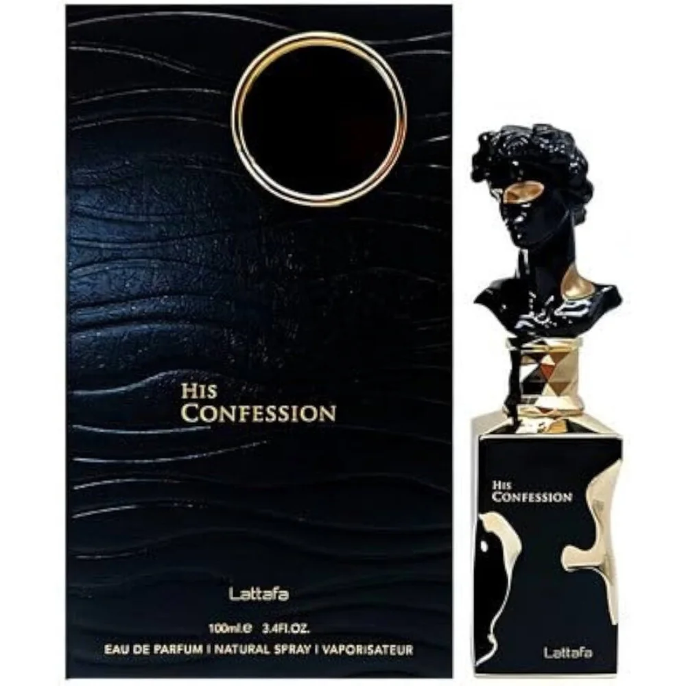 Perfume Árabe His Confession Lattafa EDP 100ml | Masculino con Notas Amaderadas y Especiadas | Sofisticado y Exclusivo