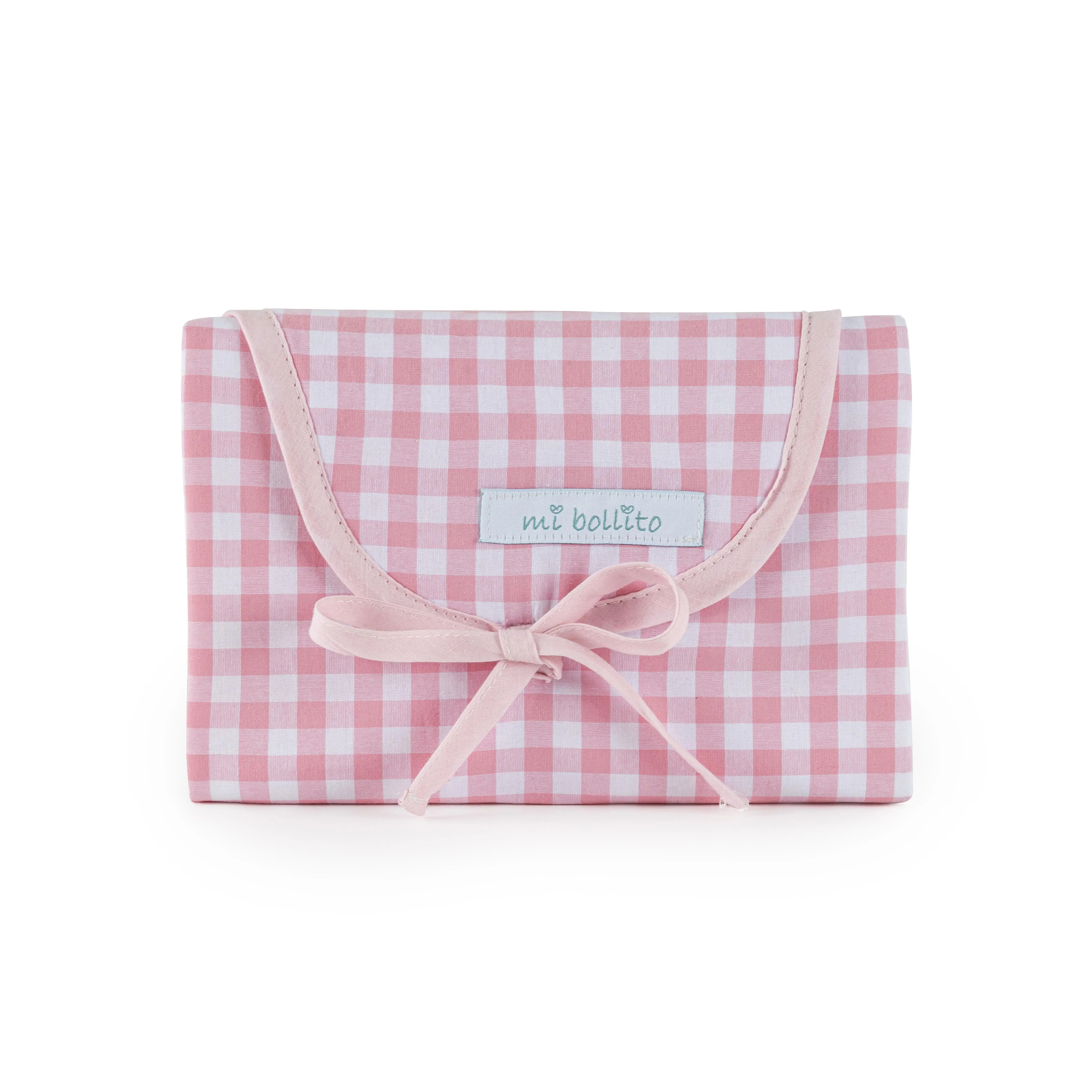 Mi Bollito - Cambiador de bebé portátil, plegable e impermeable. Tejido vichy. Fácil de guardar en el bolso maternal. Ideal para regalo de recién naci