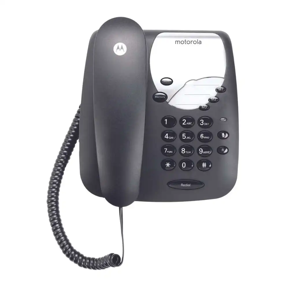 Motorola Voice - CT1 Teléfono Fijo Con Cable, Llamadas con Cable, Conexiones sin Interrupción, Función Mute - Color Negro