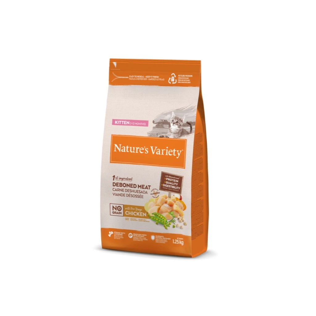 NATURE´S VARIETY No Grain Kitten (Pollo Campero) - Pienso Seco para Gatitos Sin Cereales (1-12 Meses)