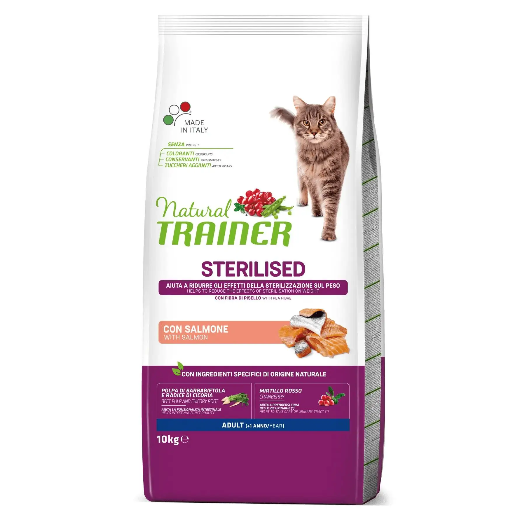 Natural Trainer Adult Sterilised Salmón - Alimento Seco de Salmón para Gatos Esterilizados