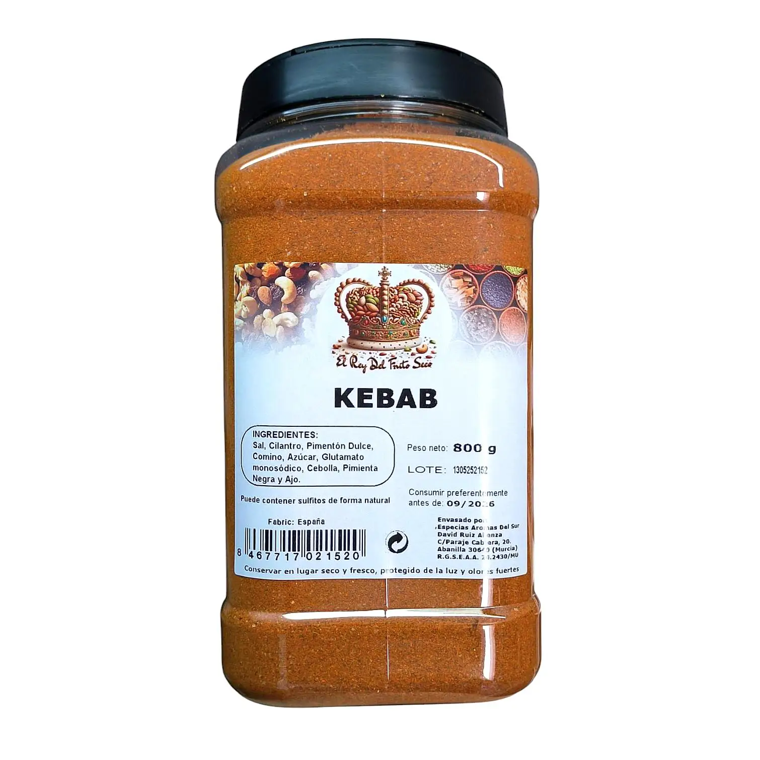 Preparado para Kebab 950 gr - Condimento sabor Kebab - Especias Kebab - El Rey del Fruto Seco