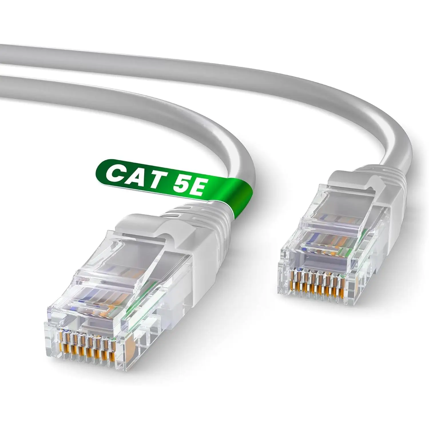 TEMCO Cable para Internet, Cable de Red Ethernet CAT 5E, Cable Conexion Lan Gigabit de Alta Velocidad AWG24 Con Conectores RJ45, Patch Cable UTP CCA para PC Xbox PS5 Modem Router, Blanco, 1.8m 3m 5m