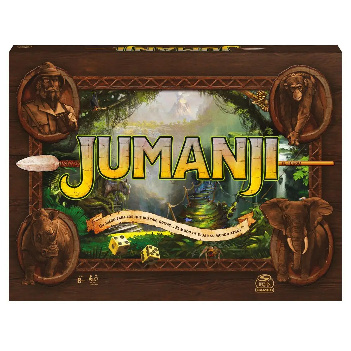 JUMANJI Spanish Board Game by Spin Master for 2-4 Players, perfect for kids aged 8 and up, featuring exciting challenges and puzzles for family game nights. #8