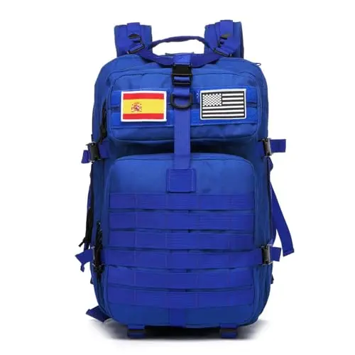 Mochila Táctica de Alta Capacidad 50L en Azul con Compartimentos Multifuncionales y Diseño Resistente para Hombre