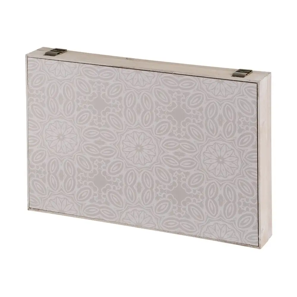 Tapa contador luz o cubrecontador con estampación geométrica de MDF natural de 46x31 cm
