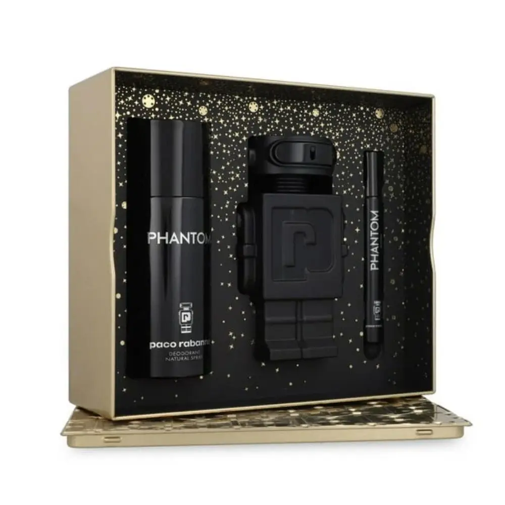 Paco rabanne - gift set phantom parfum 100 ml + deodorant 150 ml. + travel spray 10 ml. - gift box for men. #3