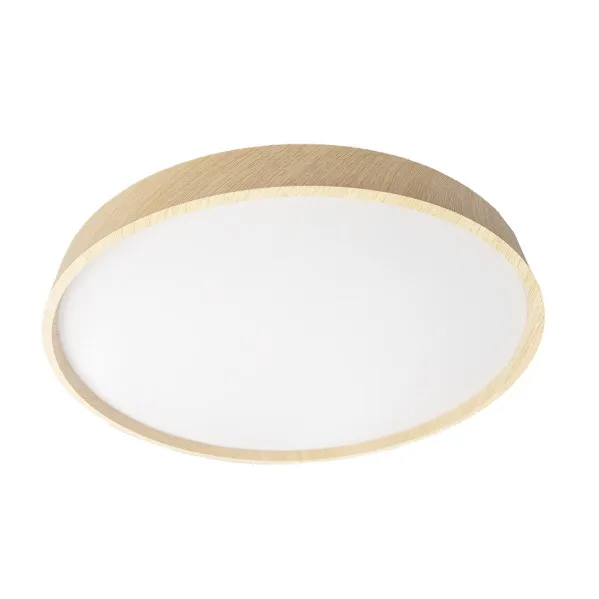 Plafón LED Kiara Blanco/Haya 40W 3000-4200-6500K 3600lm (Ø40x40x5,5cm) con Mando