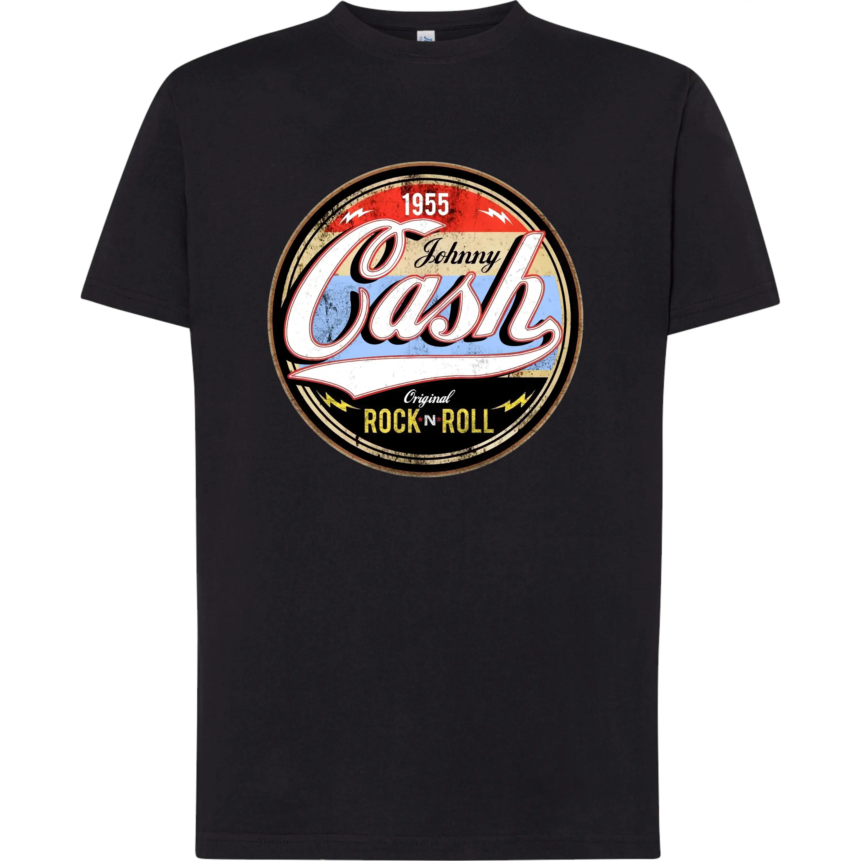 Johnny Cash T-Shirt - |   Cotton |   Short Sleeve and Long Sleeve - Tubular Fabric, Without Side Seams. - Smooth Point