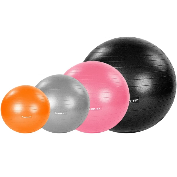 MOVIT® Fitball con bomba de pie, pelota de fitness, balón suizo