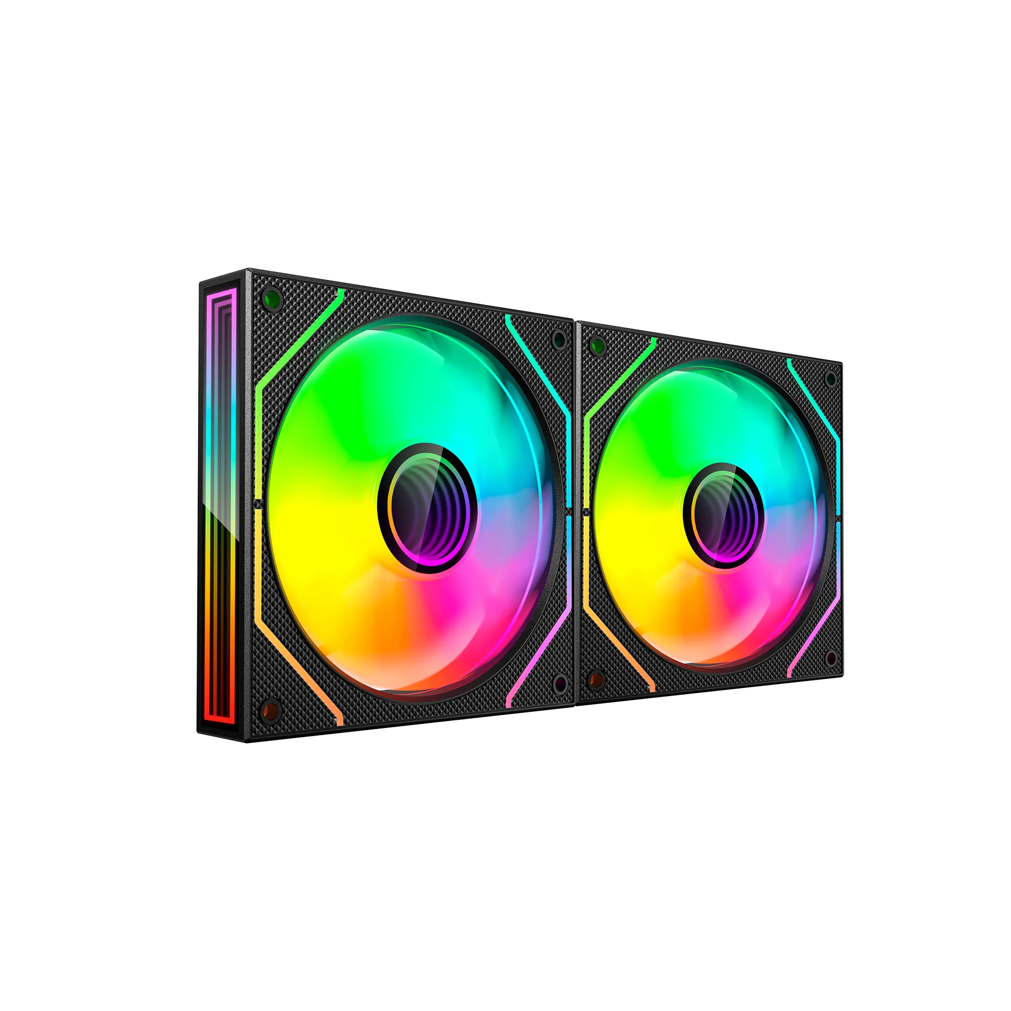 Mars Gaming MF-3DPROX2, Kit 2x Ventiladores PWM ARGB 120mm, Iluminación ARGB Triple Infinity Mirror 360°, Sistema de Control PWM, Rodamientos FDB, Ventiladores PC con Compatibilidad Total ARGB, Kit