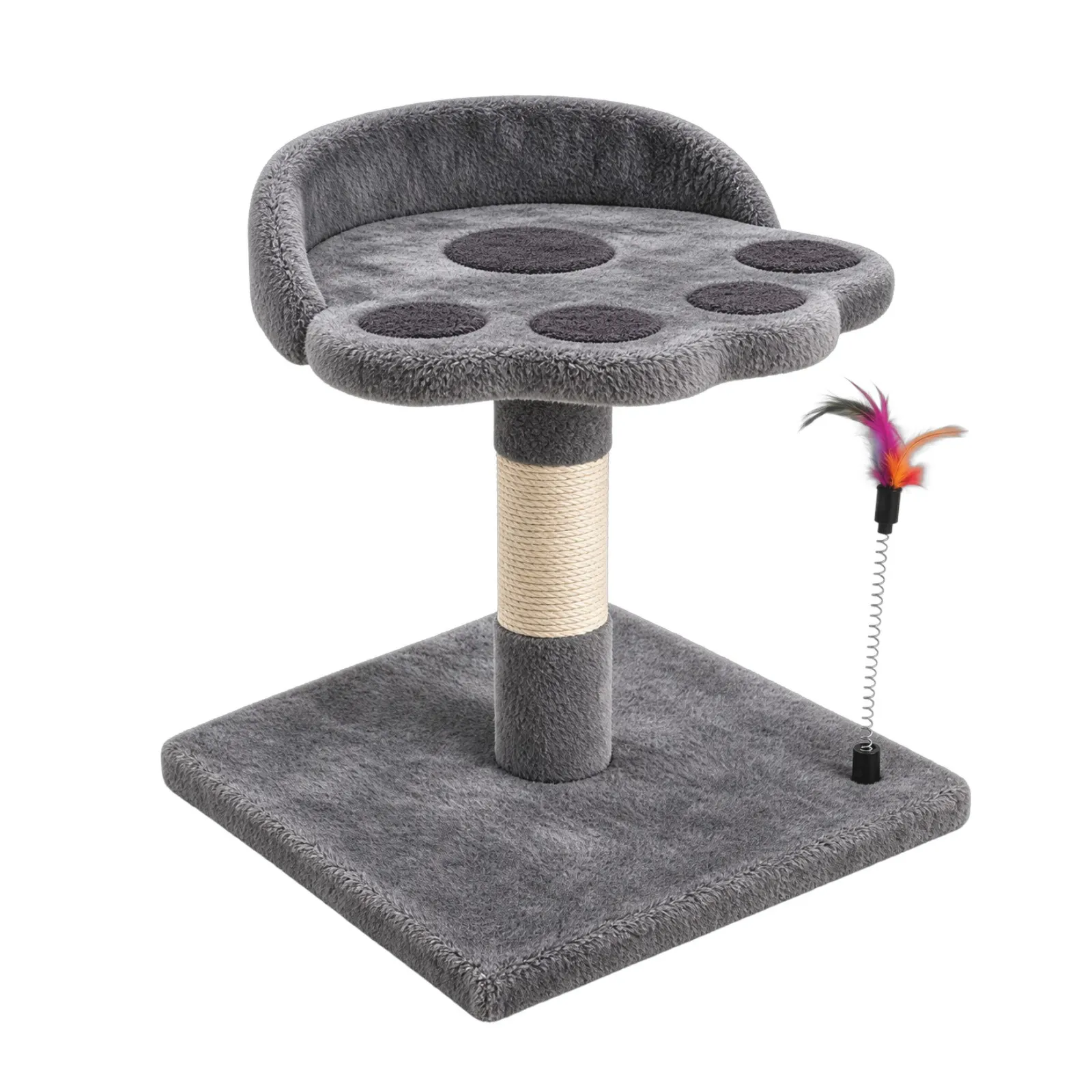 COTTECOTA- Arbol para Gato 35 x 35 x 46 cm Árbol Rascador para Gatos Torre en árbol Rascador de Gato con Huella de Mano, rascador de Gato de sisal, Juguetes for Gatos, Marco de Escalada for Gatos