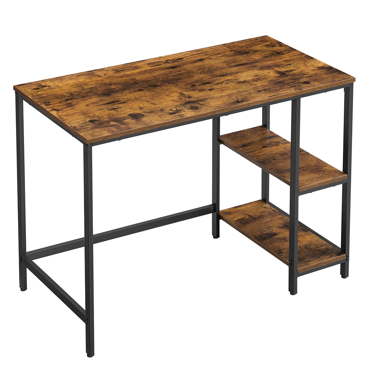 Vasagle desk, computer table, with 2 shelf levels on the left or right, for office, bedroom, steel structure, industrial, rustic brown and black/greige and black/ebony black/maple white/natural beige and pearl white