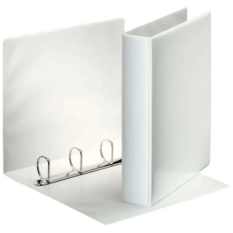Esselte carpeta canguro gama basica 40mm - mecanismo 4 anillas mixtas - 2 bolsillos exteriores - a4 - blanco