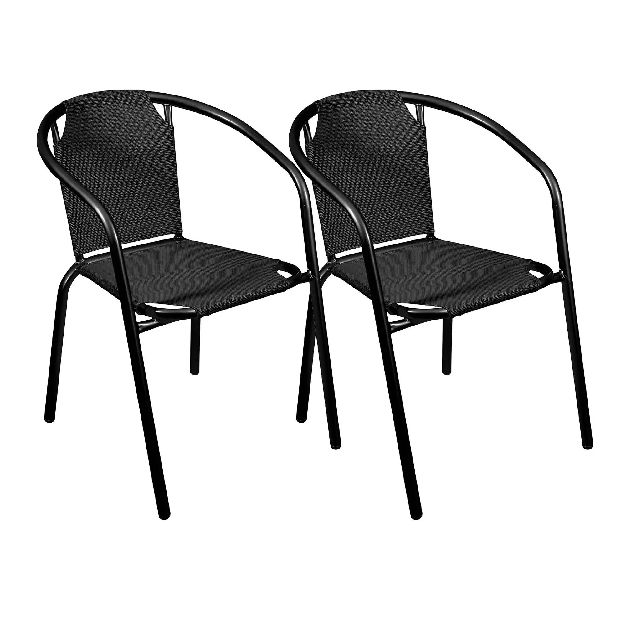 The Secret Home - Pack de 2 Sillas en Lona para Jardín - Silla de Acero Apilable - Asiento de Exterior para Balcón, Terraza y Jardín con Asiento de Tela (3 Colores)