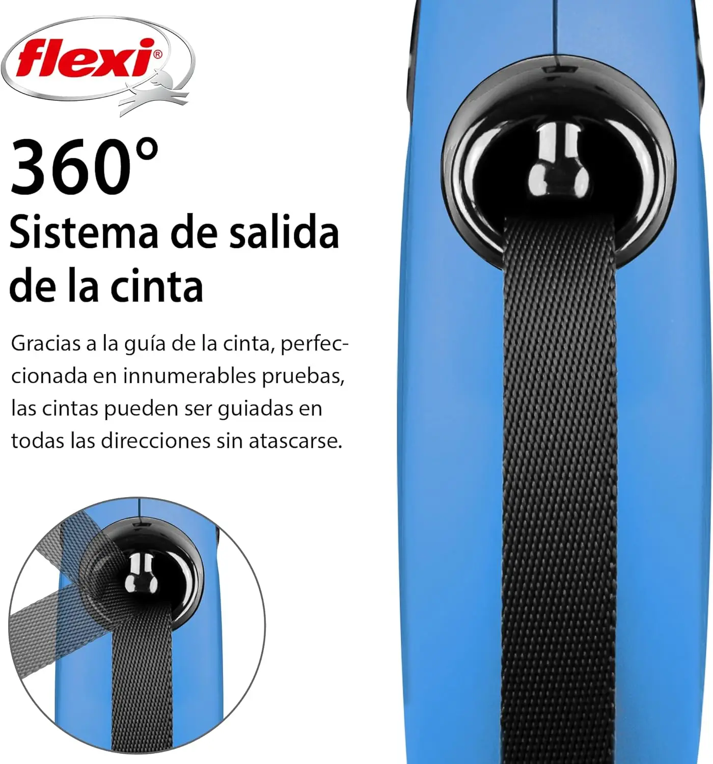 Retractable Flexi New Classic M 5M Leash for Dogs Up to 25kg - Ergonomic design, easy one-hand brake, non-tangling cord for smooth walks, suitable for medium dogs, and made from durable plastic for comfortable handling. #2