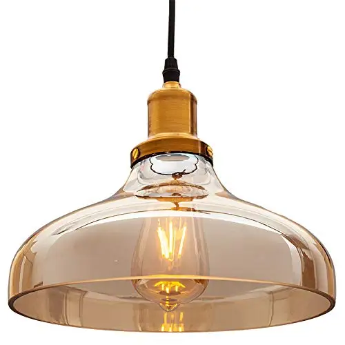 LAMPARA DE TECHO BOLA DE CRISTAL COLGANTE 260 MM X 260 MM X130 MM DE CAMBRE 1 METRO DE LARGO, E27 COLOR COLOR MARRON