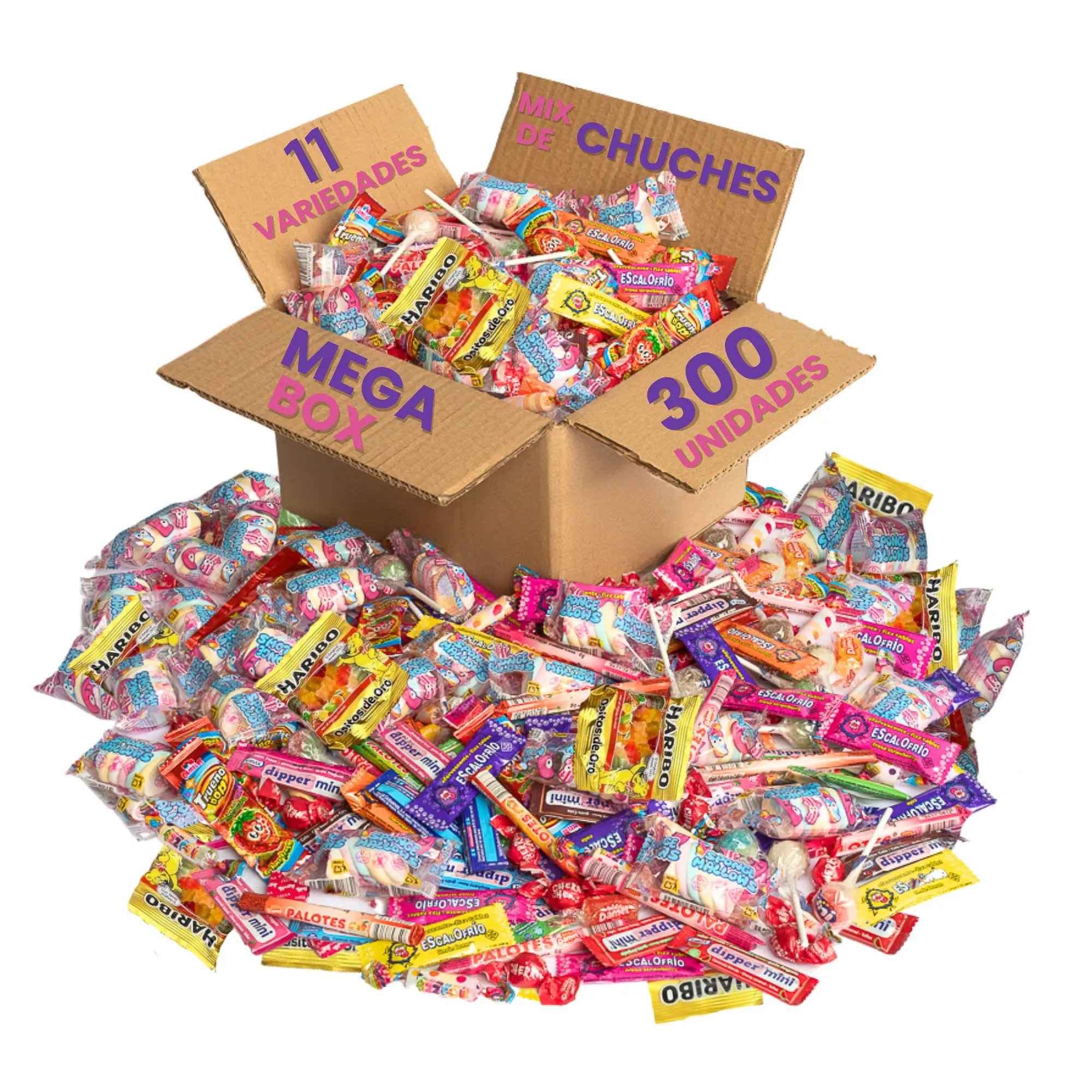 Mega Pack 300 o 200 Chuches Infantiles Surtidas | Bolsitas Individuales Sin Gluten ni Lactosa | Caramelos para Piñatas, Cumpleaños, Fiestas y Bolsas Sorpresa