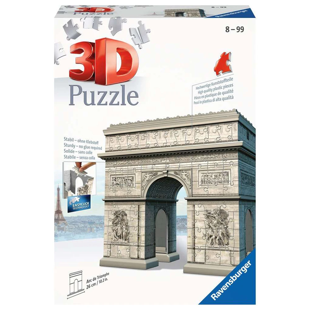 RAVENSBURGER PUZLE 3D ARCO DEL TRIUNFO 216 PIEZAS, 12514, TIENDA CON LICENCIA OFICIAL
