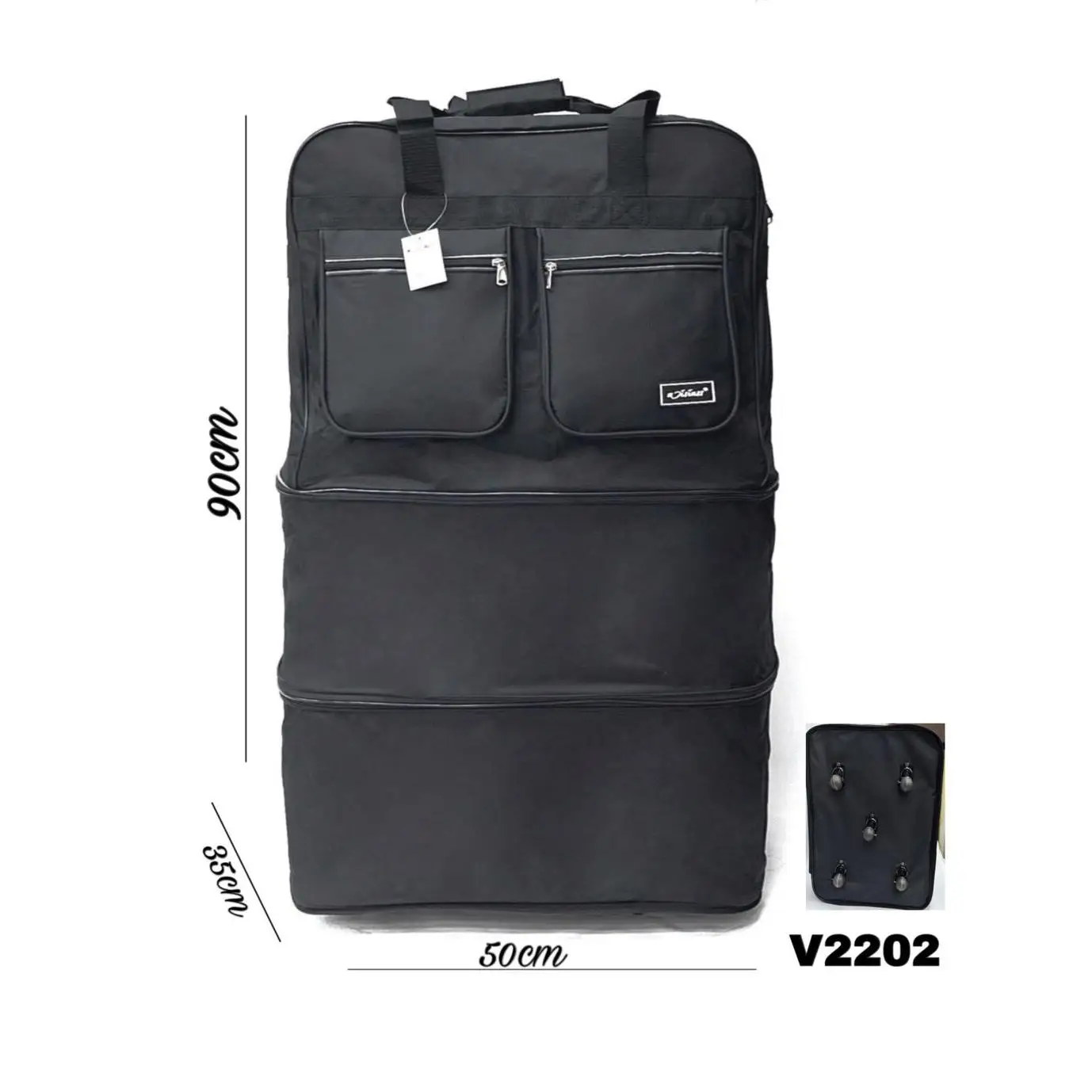 Expandable MISIUSS travel bag with wheels, 45 cm in height and extends to 90 cm in height, with a capacity of approximately 30kg that reaches up to 50kg and with a great quality at a good price.