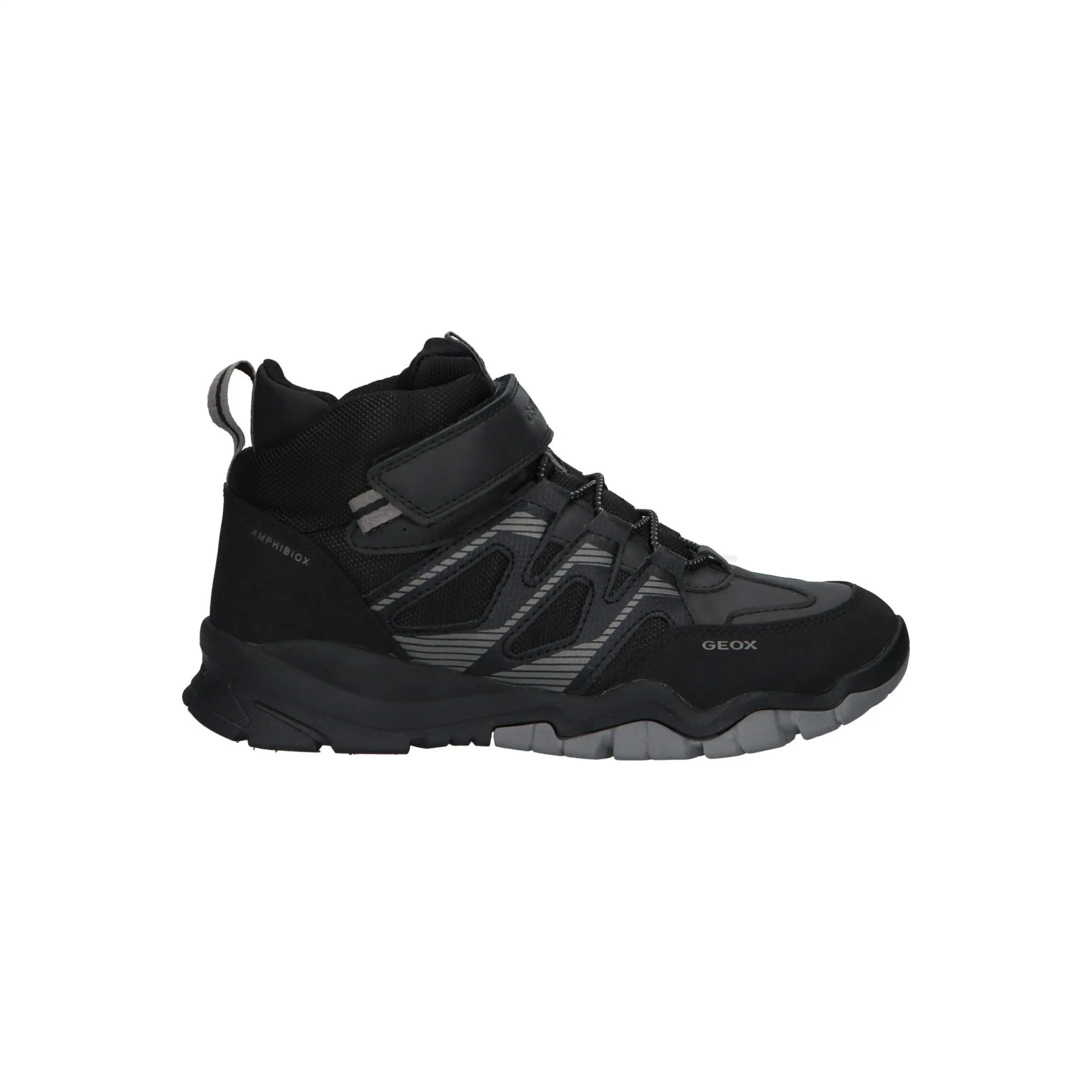 Geox Black Casual Sneakers for Boys, Made of Synthetic Leather, with Textile