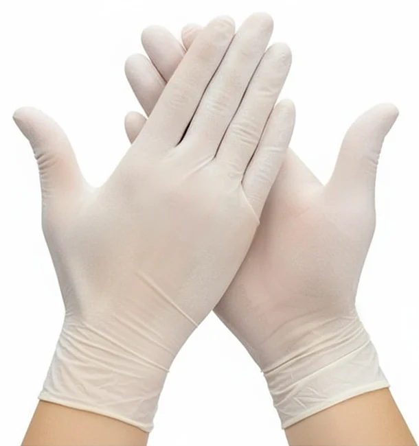 MONOUSO | Guantes de Látex sin Talco Blanco Talla M AQL 1.5 (100 Uds)
