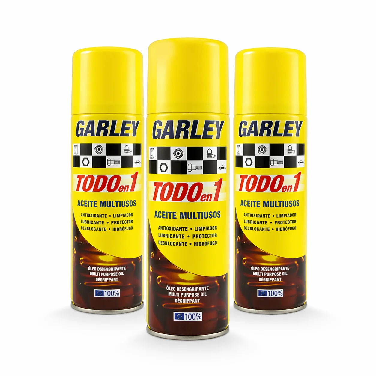 GARLEY Aceite Multiusos en Aerosol 200 ml - Lubricante Desengrasante y Antioxidante para Herramientas, Bisagras y Coche - 1, 3 o 6 Unidades Disponibles criscolor