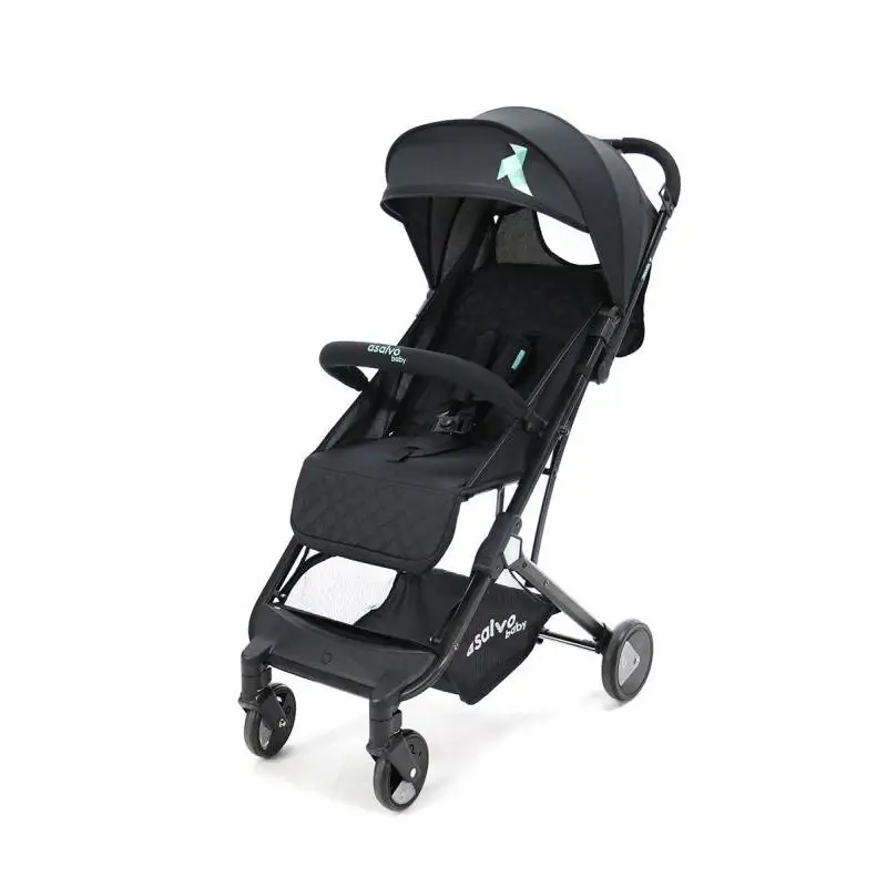 Asalvo Travel Ride Chair + Black Aqua-Practical Baby Stroller, Compact Folding, Handheld Luggage, Quality Design and Exceptional Comfort, Up to 15 kg