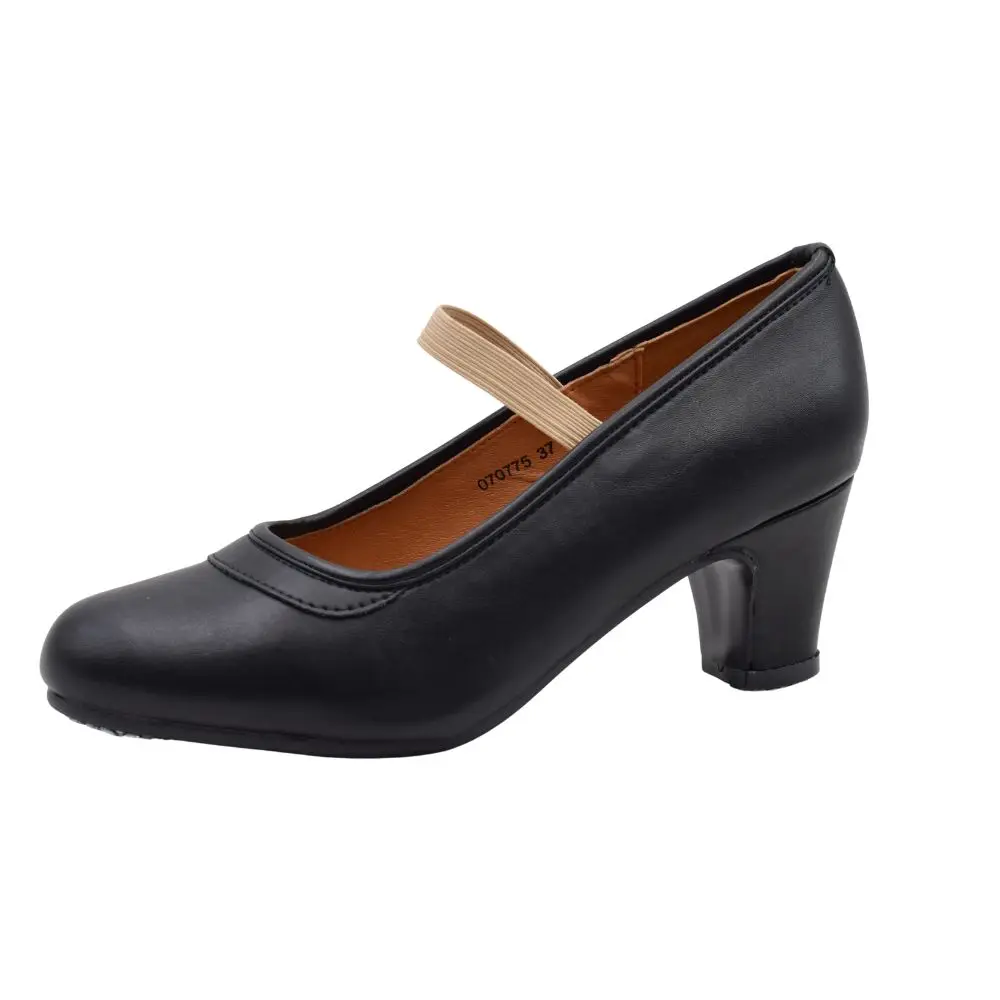 Zapatos De Baile Flamenco De Piel Vegana Con Clavos Para Niña Y Mujer Tallas 27 Al 43 Color Negro