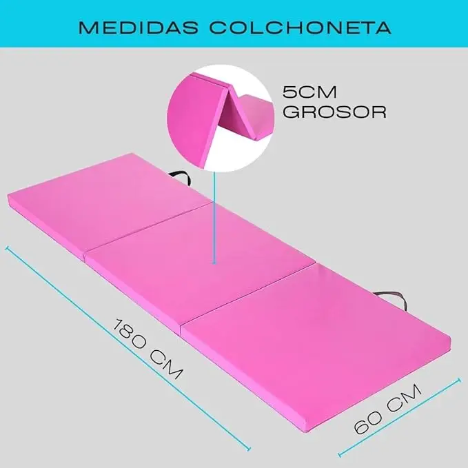 Foldable Yoga Mat MOZURU 180x60x5 cm - Ideal for Gymnastics and Fitness, made of Non-Slip PVC for Easy Cleaning and Impact Absorption, Perfect for Pilates and Exercise in Compact Spaces. #2