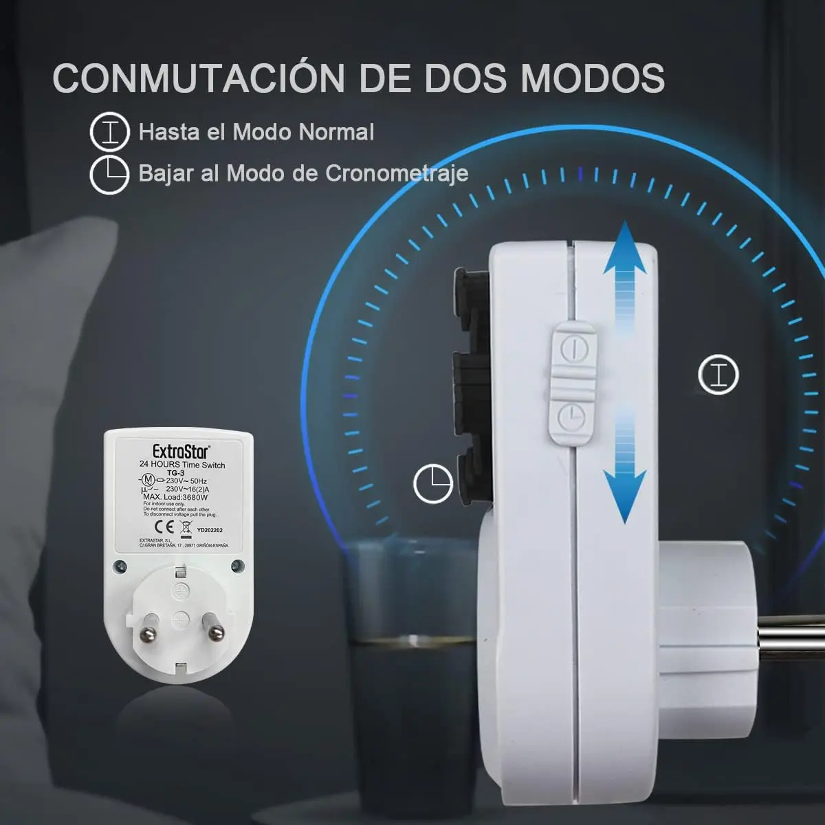 24 hour mechanical timer electrical plug, switching every 15 minutes, ON/Off switch, 230V 16A White, 1/2pcs.WKL Store