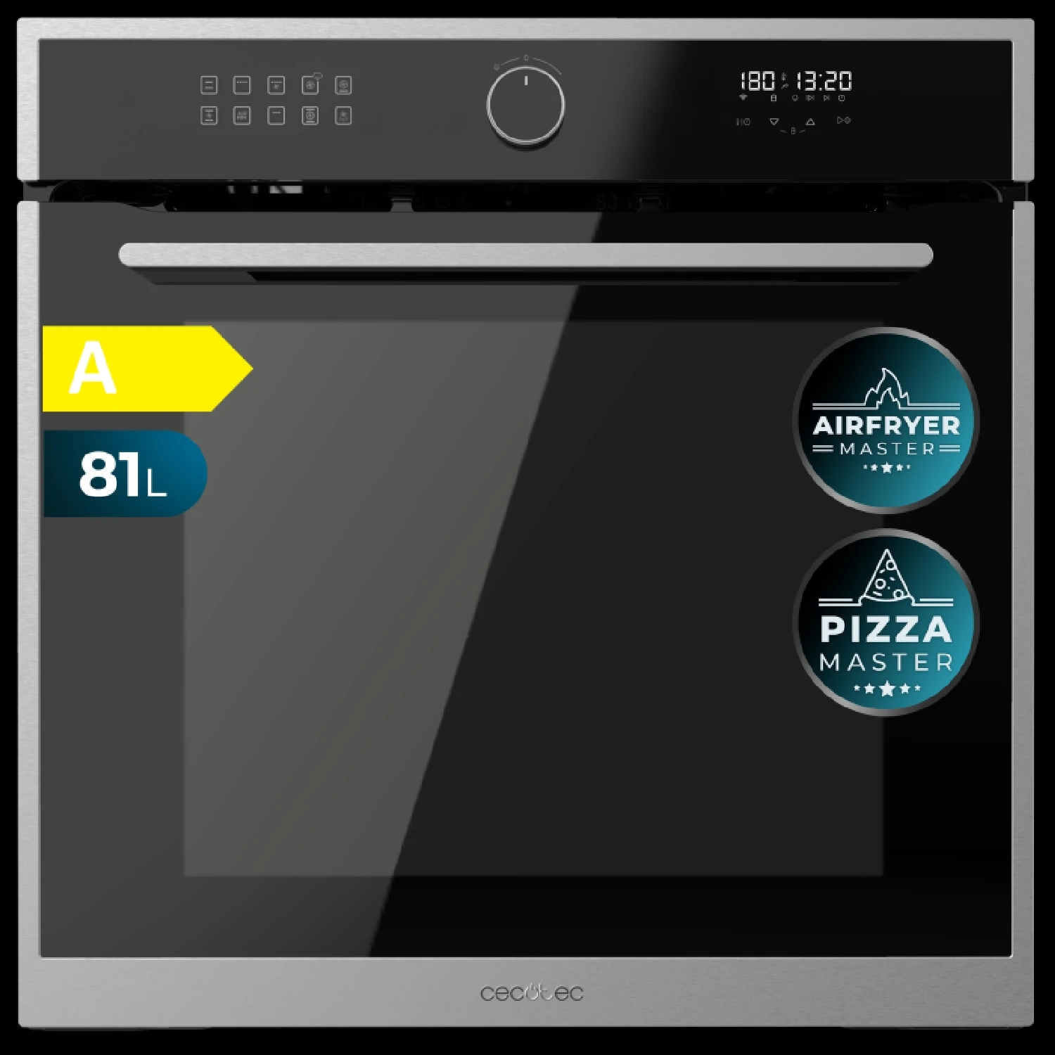 Cecotec Horno Integrable Multifunción 60cm Bolero Hexa AF316000 Edge A 3400W, 81L Capacidad, 11 Funciones con Airfryer Master