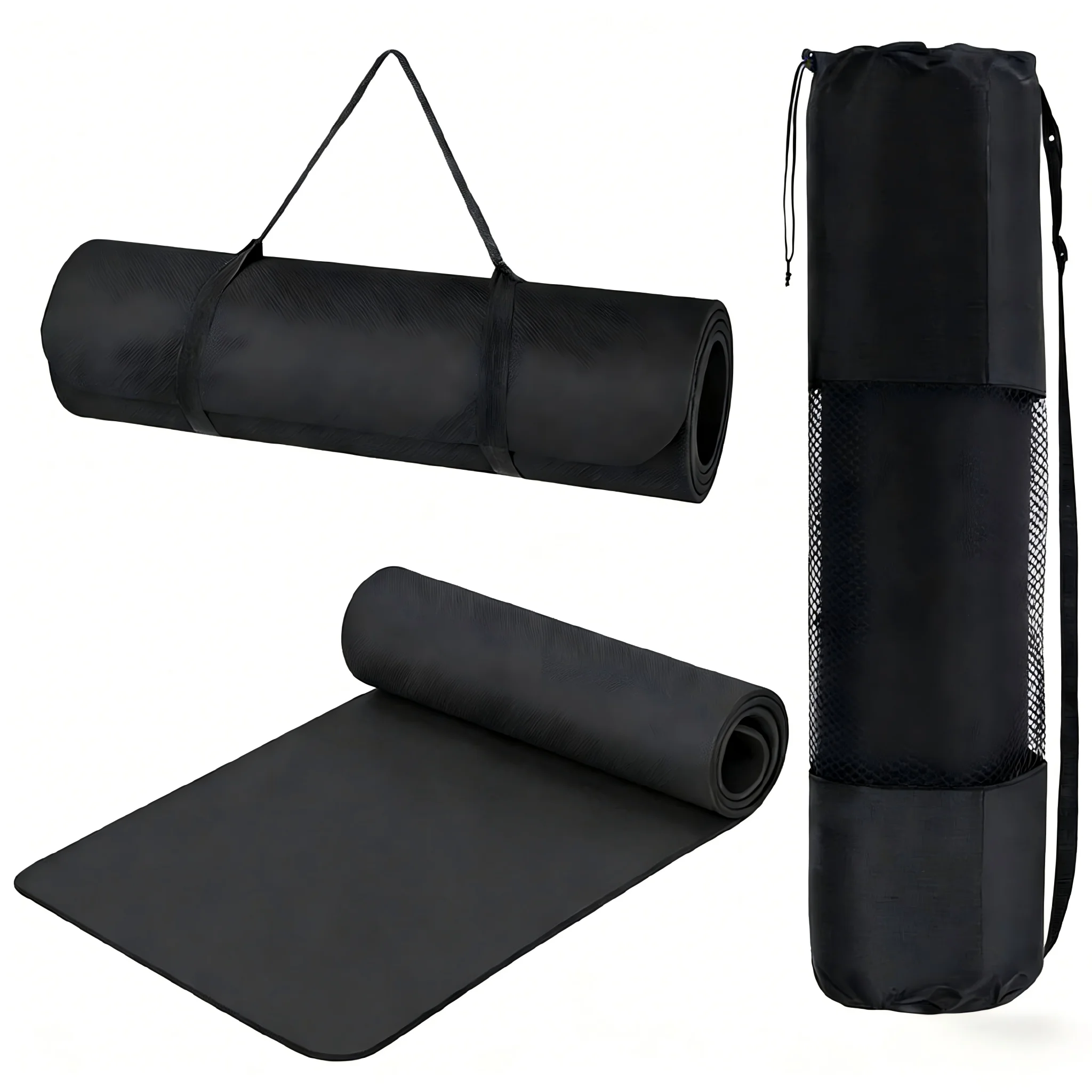 Esterilla de yoga alargada, ensanchada y engrosada. Ideal para fitness y danza. Antideslizante, ideal para fitness y pilates. Color negro, rosa, gris, azul y morado (183 x 61 x 1 cm, 183 x 61 x 1,5