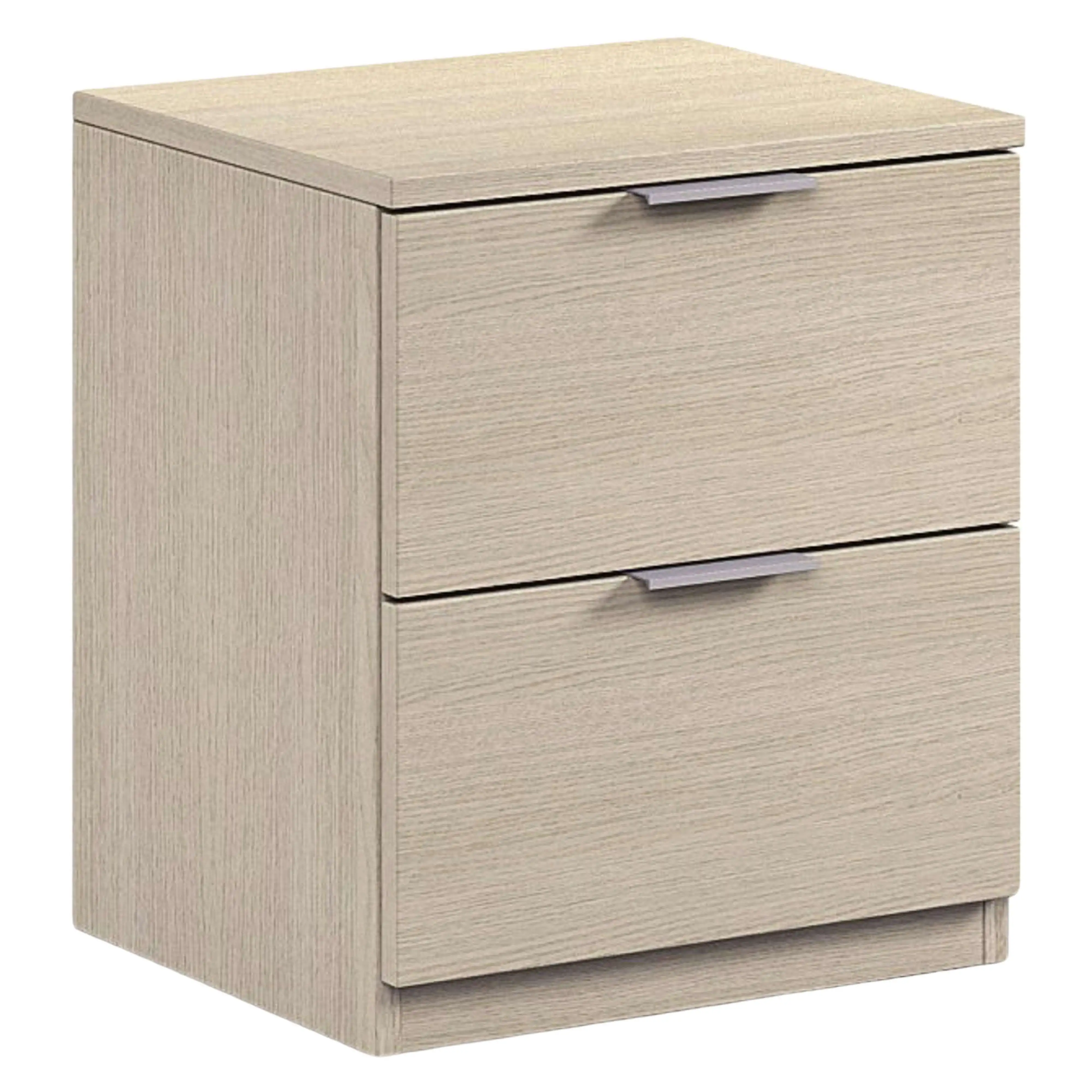 Miroytengo Mesita de noche 2 cajones mesilla dormitorio habitación estilo moderno color roble 45x38x34 cm