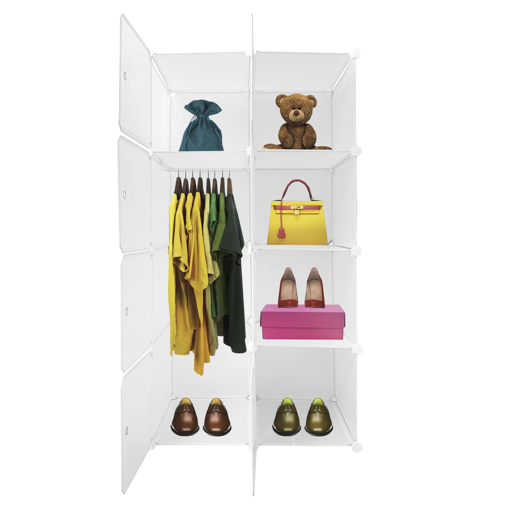 Armadio in nylon cubo 8 cubi/porte 147x75x47cm