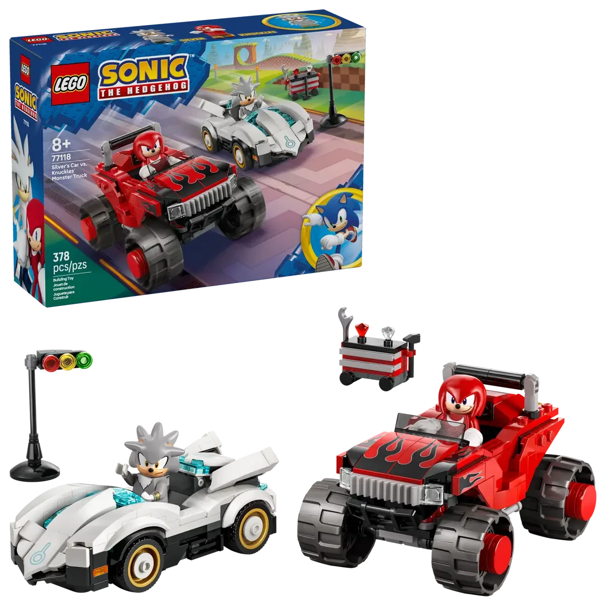 lego lego sonic silver vs monster truck de knuckles 77118