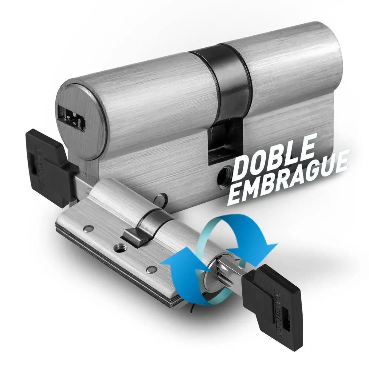 Cilindro de Seguridad HANDLOCK R15 Níquel – Doble Embrague – Alta Protección Antirrobo