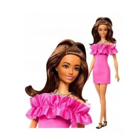 Barbie Fashionista 217 Vestido Rosa Mattel HRH15